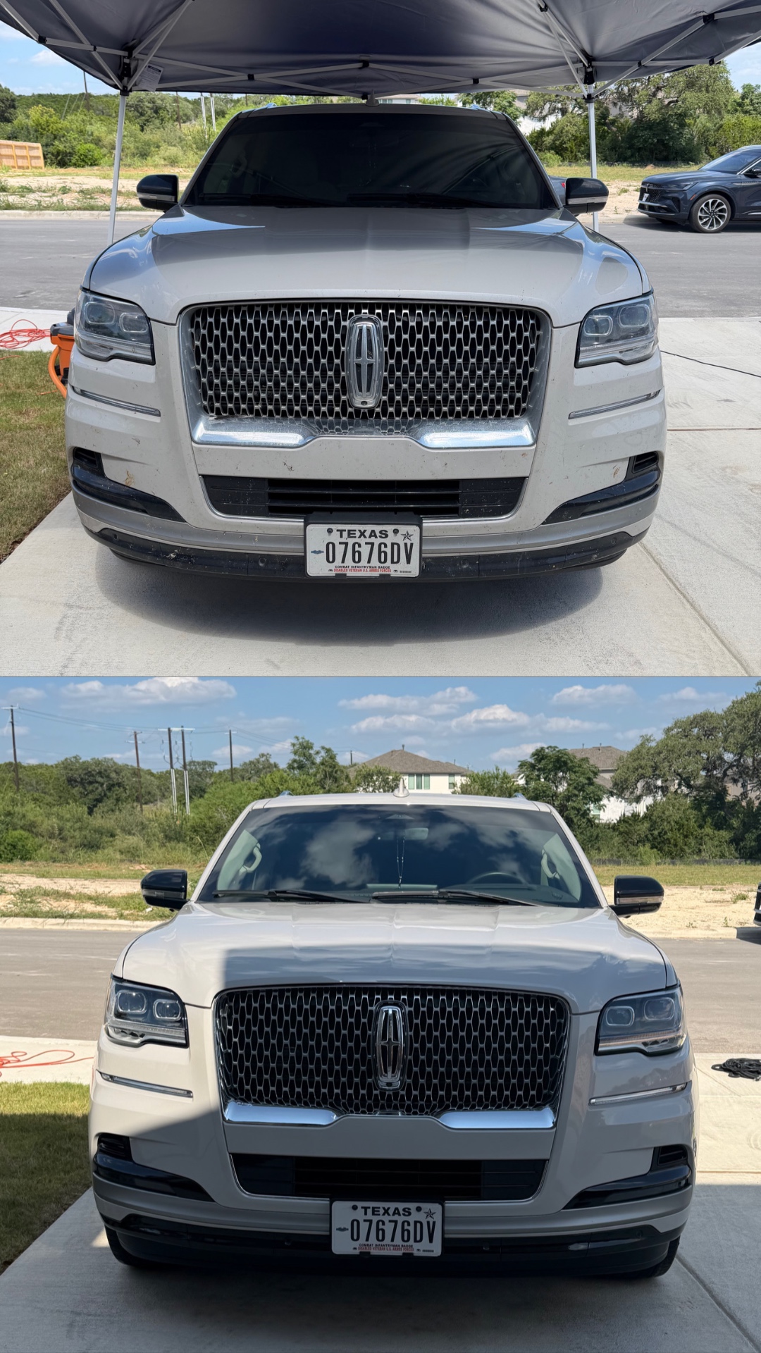 Lincoln Navigator before and after a full exterior detail